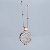 35 mm coin holder necklace pendant fit my 33 mm coins rose gold crystal gift decorative jewelry