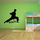 WXDUUZ персонализированные виниловые наклейки на стену с названием мальчиков, каратэ, боевое искусство, настенные наклейки, художественный декор, настенные наклейки, домашний декор B566