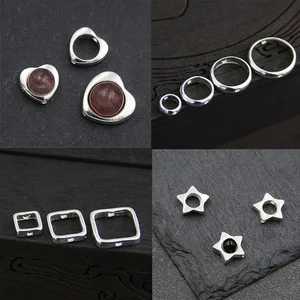 100% 925 стерлингового серебра серебряный с большим отверстием бусины разделитель подходит 4-8 мм ручной работы украшения Шарм рамка бусины DIY тонкий ювелирные изделия, изготовление браслетов