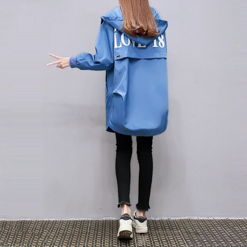 Тренч ftaylor Женский с капюшоном средней длины на молнии буквенным принтом