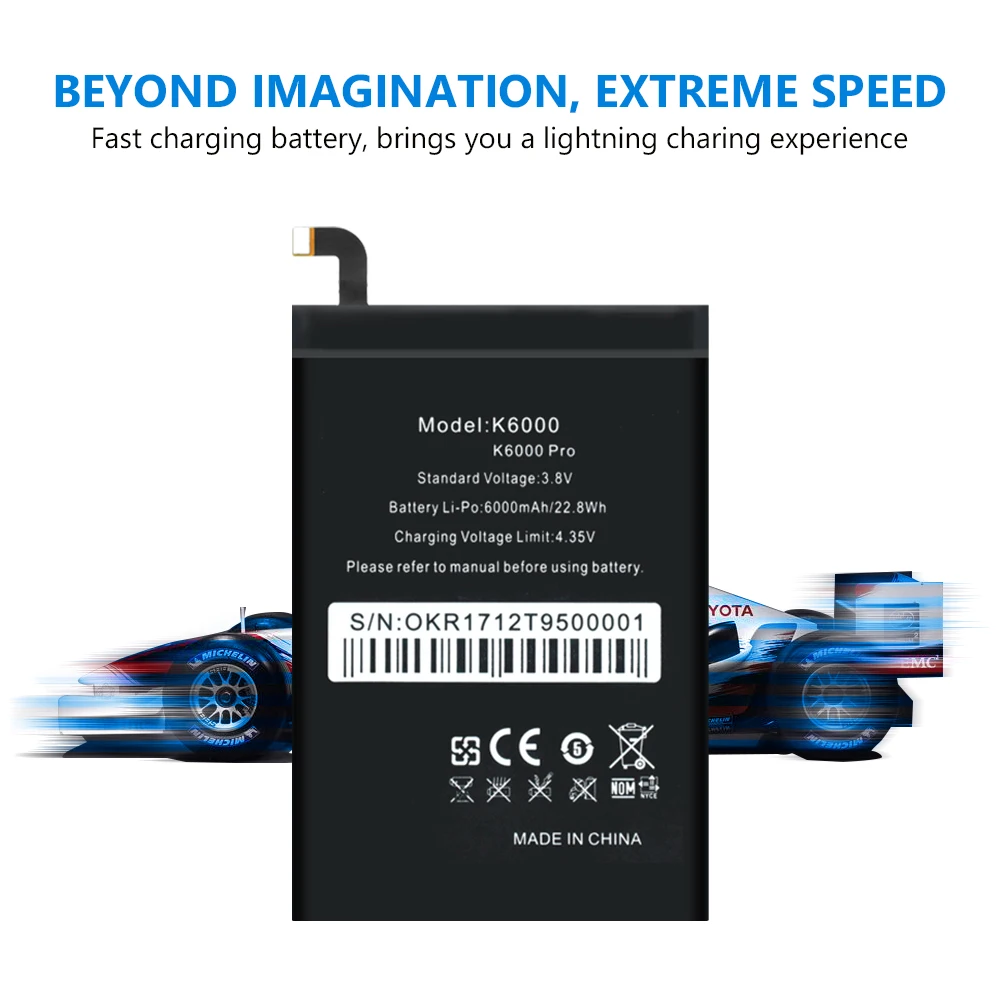 Высококачественный HOMTOM HT6 6000 мАч литий полимерный аккумулятор для Oukitel K6000 Pro DOOGEE T6