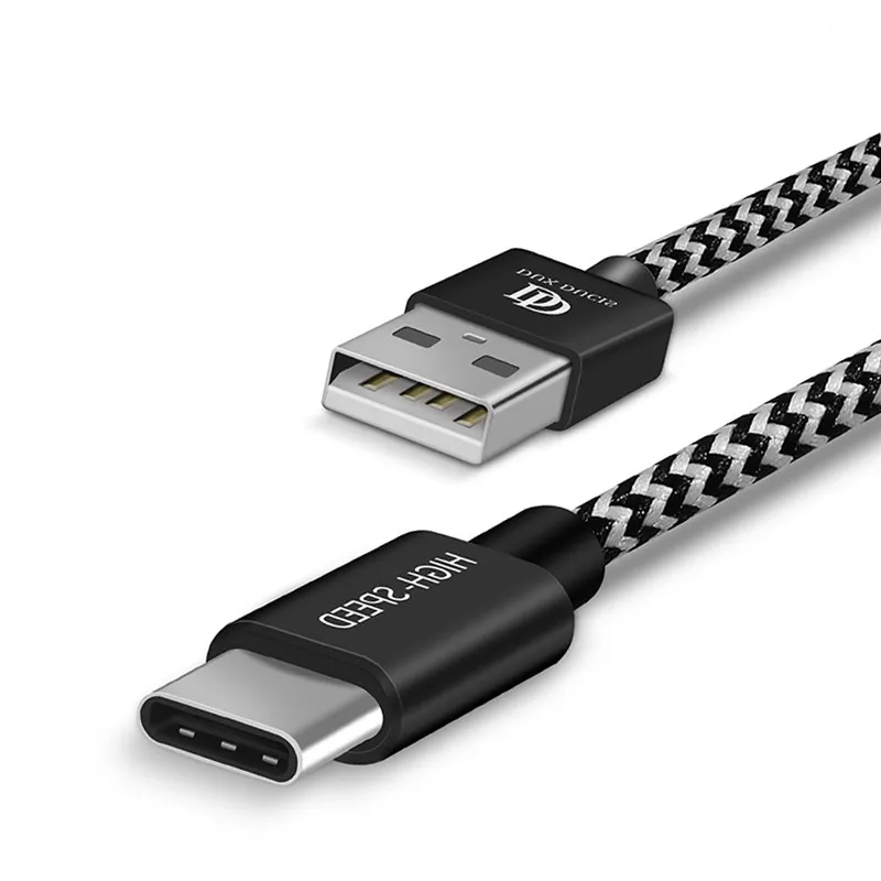 Черный Usb type C нейлоновый плетеный кабель для быстрой зарядки для Elephone A5 U2 U Pro P11 S8 Z1 Cubot Max 2X19 A5 power type-C USB зарядный шнур - Цвет: Черный
