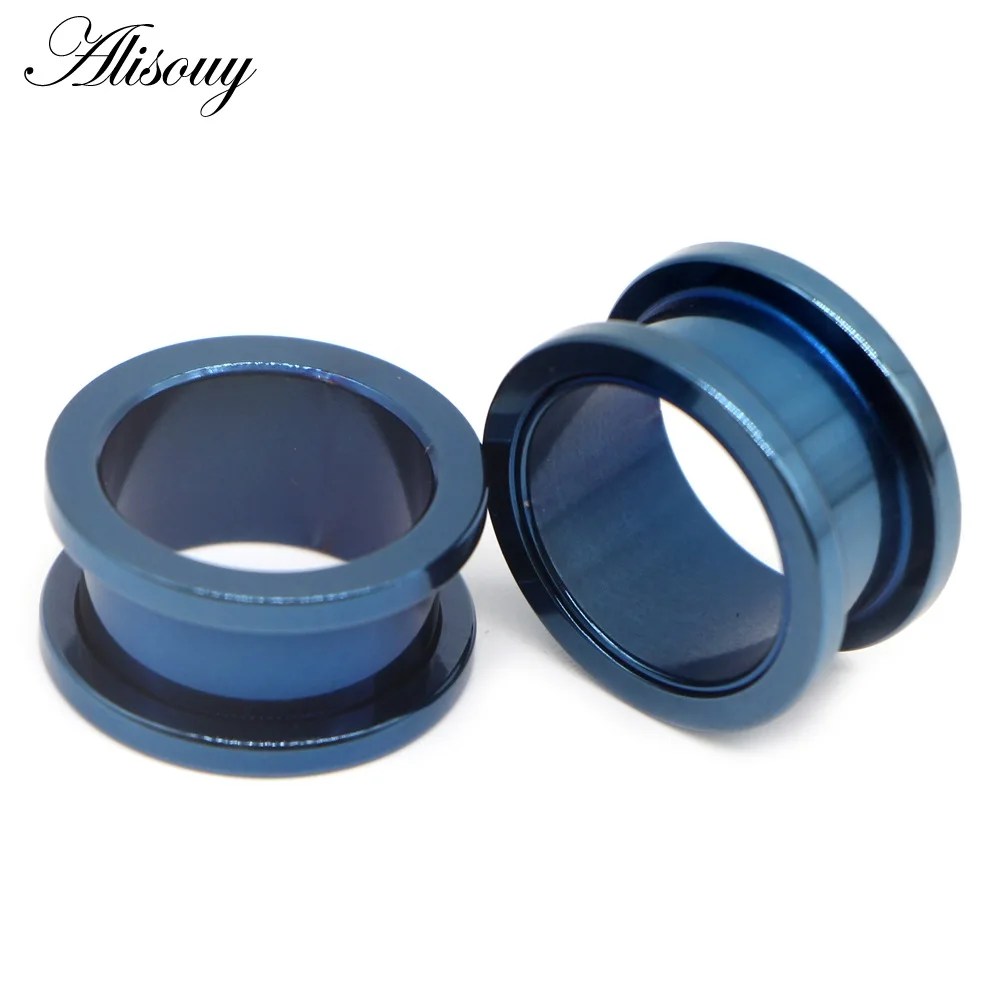 EM0035c Blue Alisouy 2 шт. 2-30 мм Ушные Тоннели пробки 316L из нержавеющей стали сережки, украшение для пирсинга измерительные приборы украшения для «тоннелей» Expandar вилки и туннели - Окраска металла: EM0035c Blue
