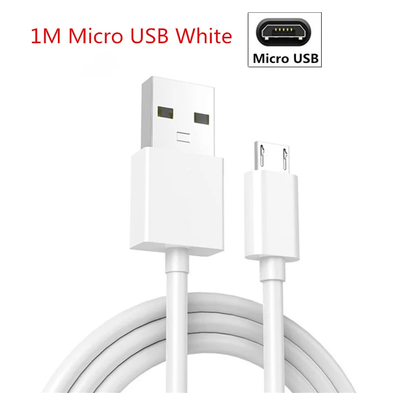 Mi cro usb кабель Быстрый адаптер зарядное устройство для мобильного телефона для Xiaomi mi A2 Lite play redmi 6 PRO 6A 3s 5 5a pro 4 prime 4x s2 кабель - Тип штекера: 1m White Micro USB
