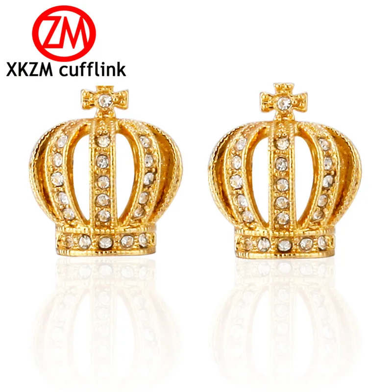 Модные мужские запонки звенья Золотая Бриллиантовая запонка мужская бижутерия