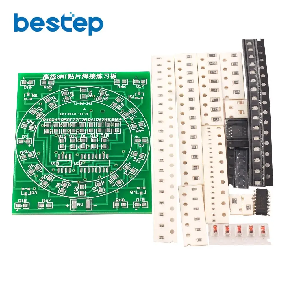 Тренировочная плата для пайки компонентов SMD CD4017 + NE55, набор для обучения навыкам водсветильник