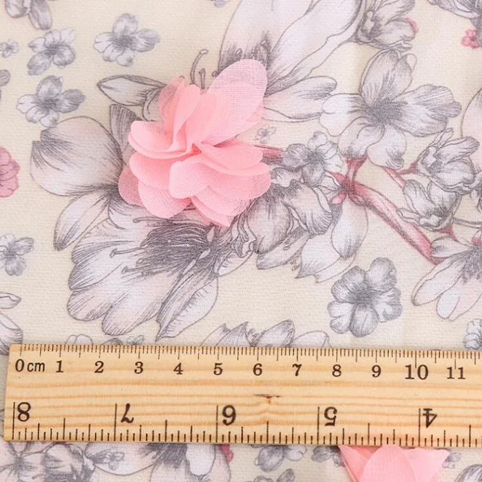 Ткань 3D цветок вышитые шифон для ручной работы Швейные материалы ремесло юбка