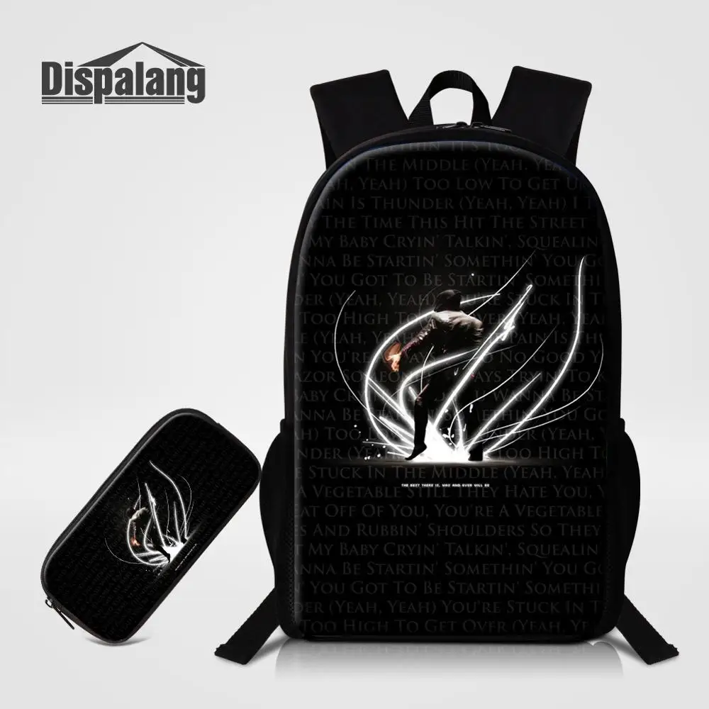 Dispalang 2 шт./компл. рюкзак Карандаш Чехол для учеников начальной школы; в стиле Майкла Джексона, школьные сумки для подростков Книга сумка Повседневное рюкзак - Цвет: Коричневый