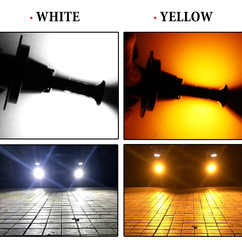 2 шт. H1 led H3 H7 H11 H8 9005 9006 HB3 HB4 H27 880 881 Автомобильная противотуманная лампа двойной