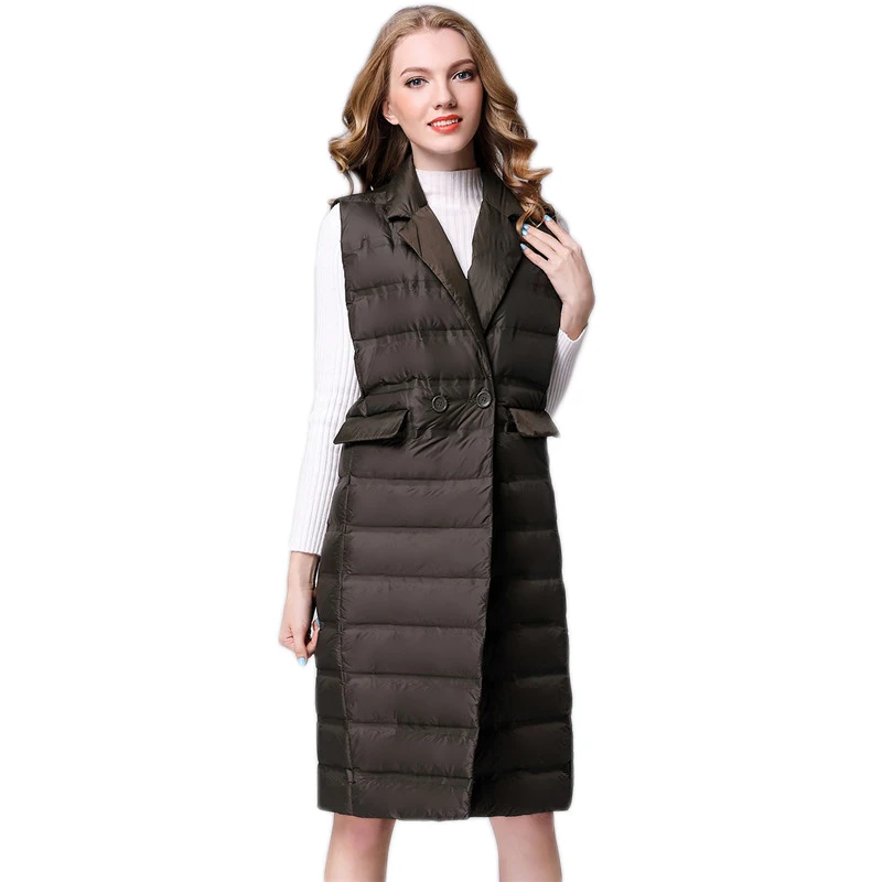

HIJKLNL Women Ultra Light Down Jacket 2019 New Vest Female Parkas Simple Down Duck Sleeveless Elegent OL Lady's Coat LH1087