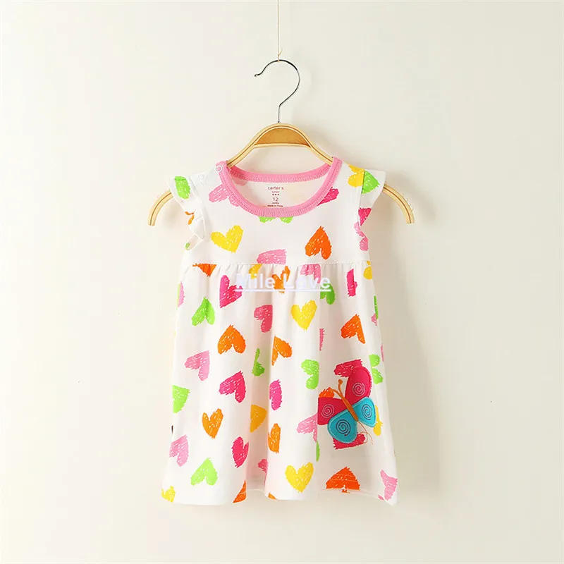 Новое платье для малышей детское летнее из 100% хлопка девочек хлопковая одежда