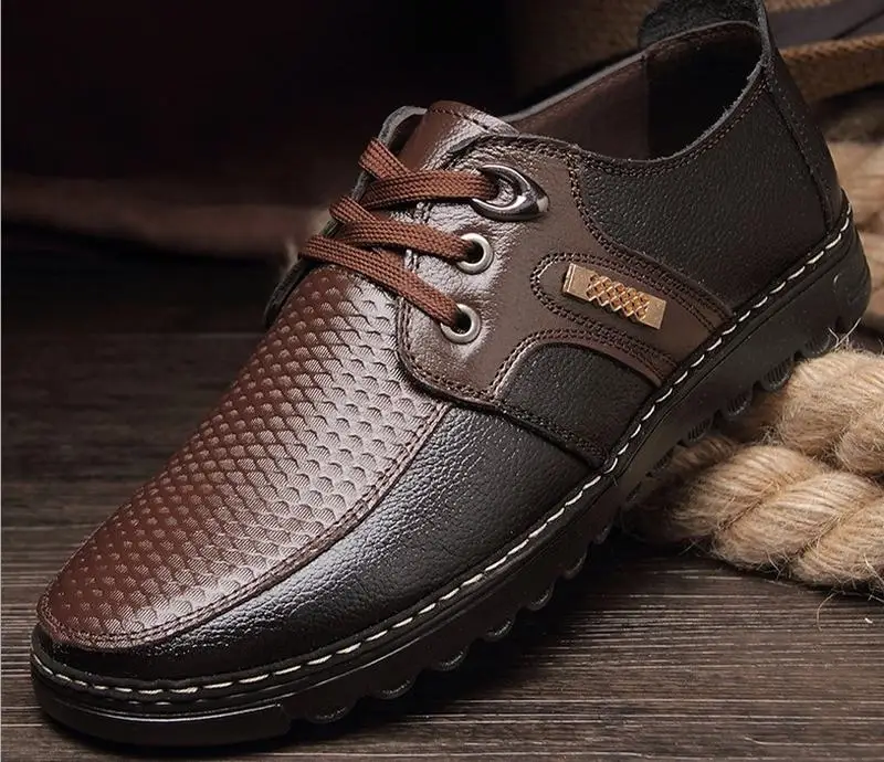 2018 mans leather flat driving lace up casual shoes patchwork male business dress fashion Moccasins Zapatos Hombre oxfords | Обувь