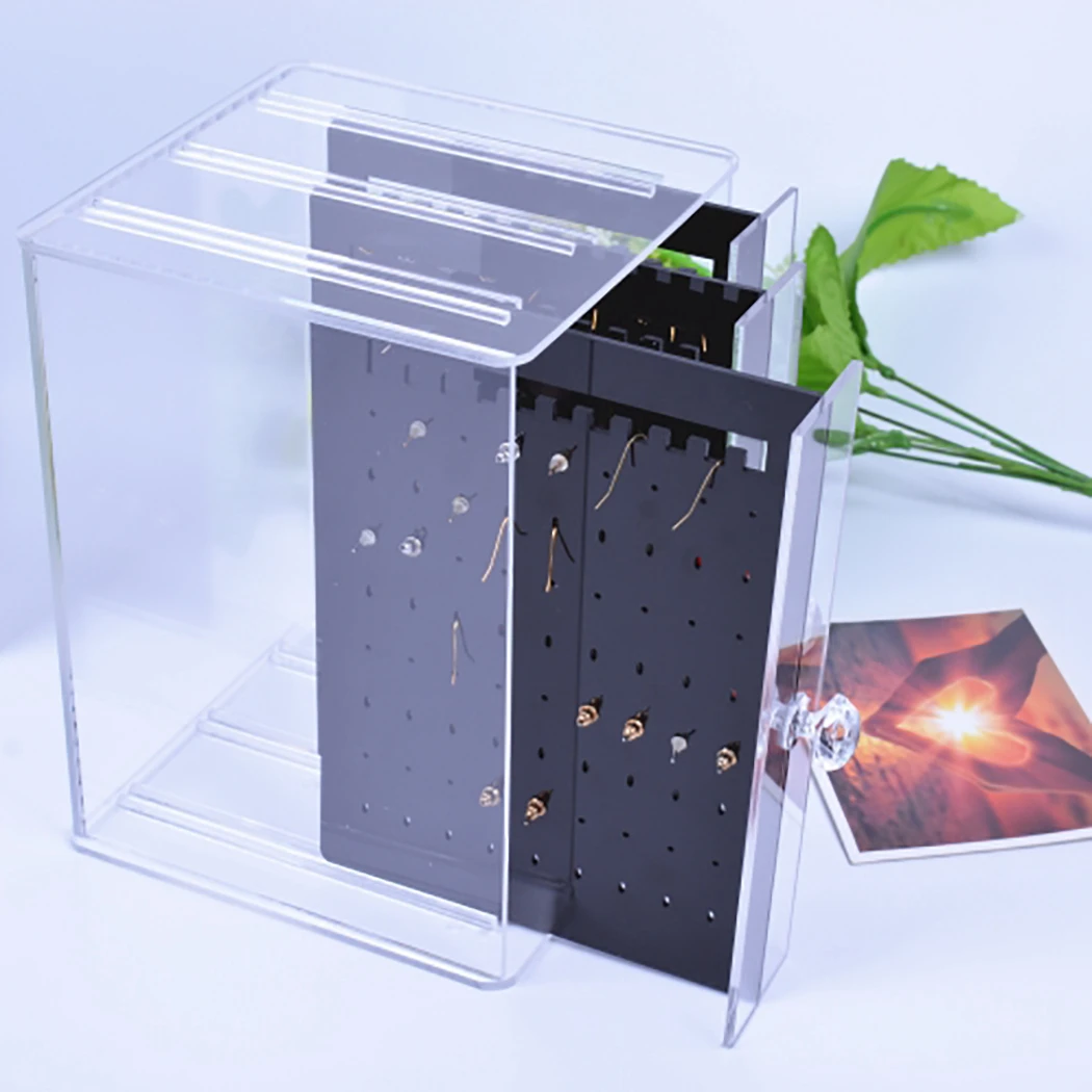 New Fashion Acrylic Jewelry Display Holds Up Earrings Ear Stud Holder Transparent Organizer Earring Showcase Stand Box | Украшения и