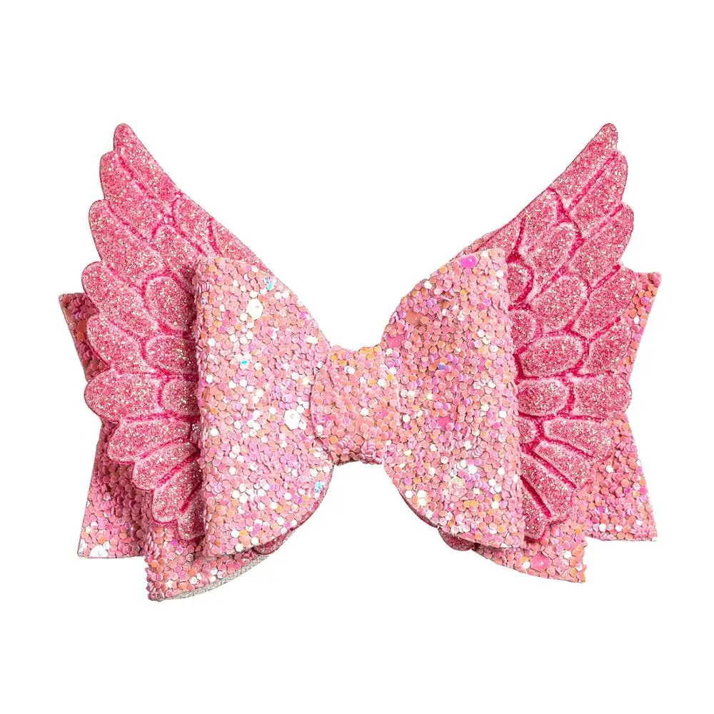 Thumblina Angel Wing Princess Hairgrips Glitter Hair Bows with Clip Dance Party Bow Girls Hairpin Accessories |