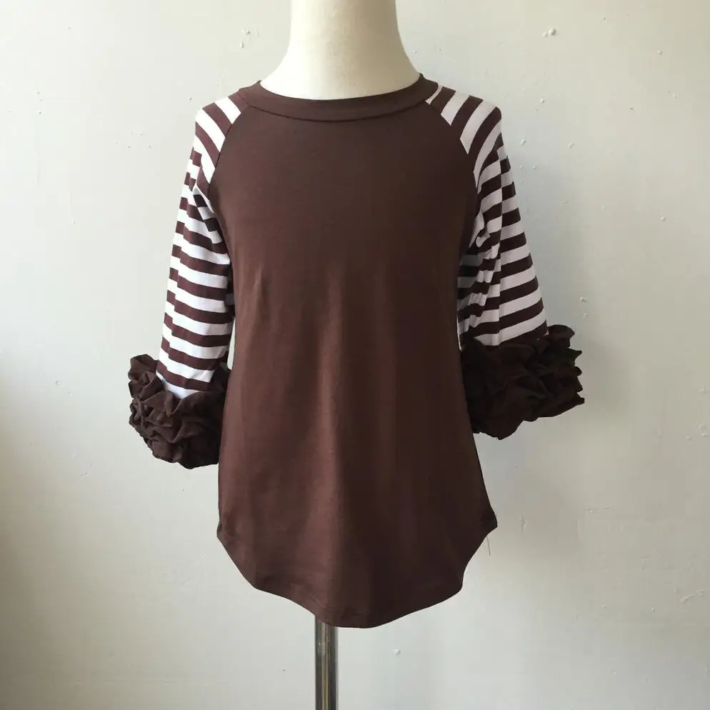 Модель последние модные трикотажные хлопковые длинные рукава платье для малышки