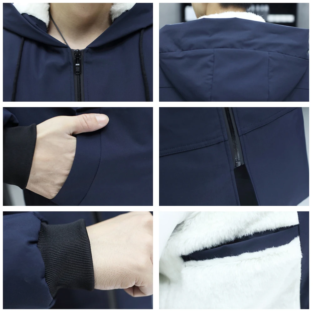 Мужская Длинная утепленная парка с капюшоном B 5XL 6XL хлопковой подкладкой и