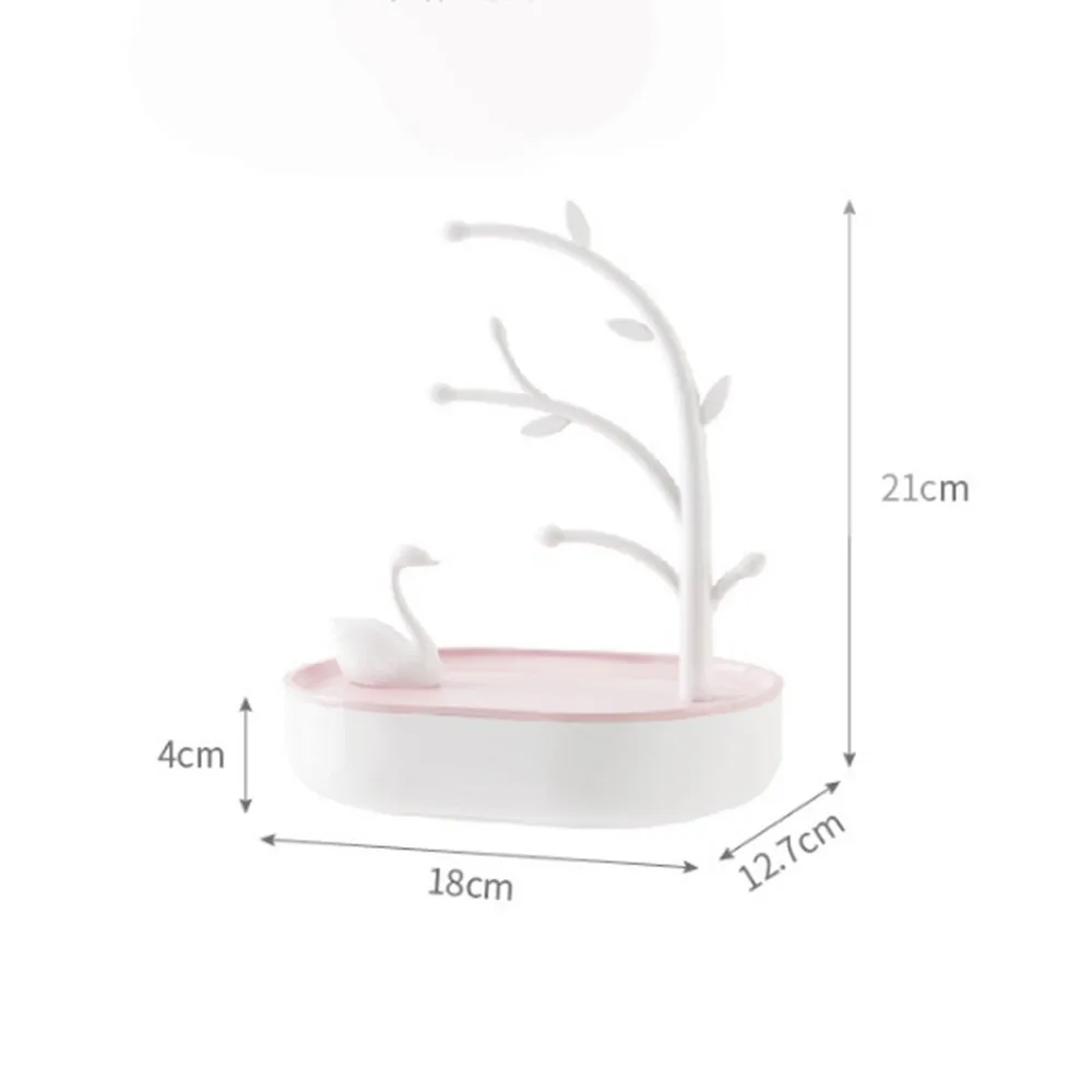 Стильная розовая шкатулка с лебедем для девочек коробка украшений в форме сердца