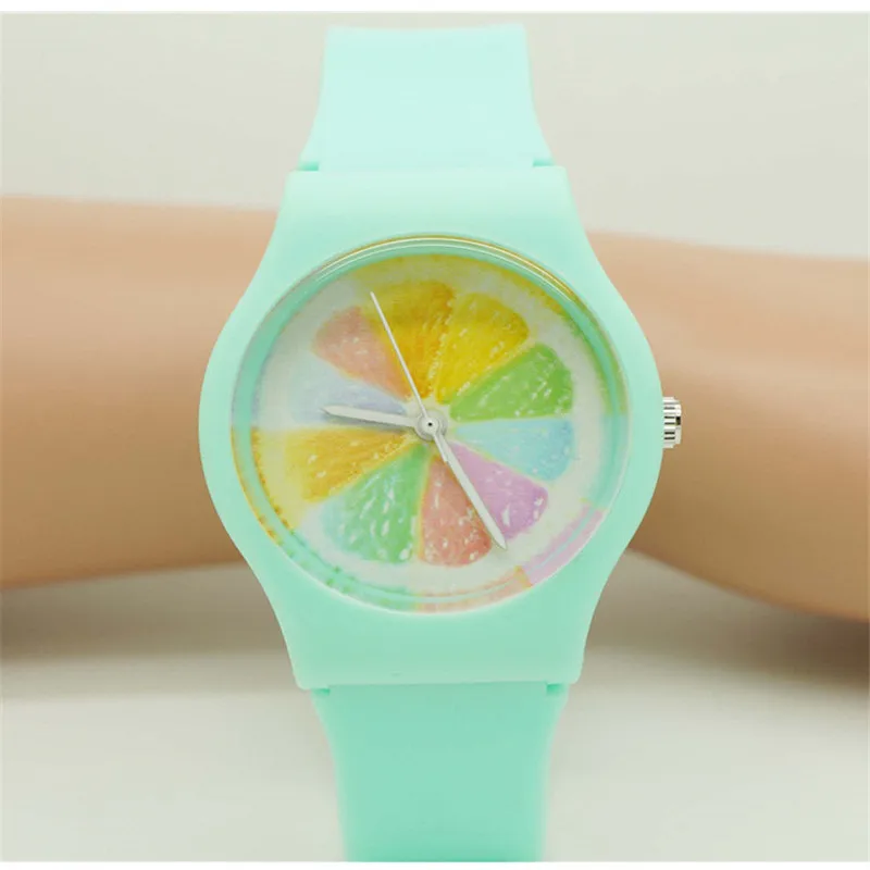 

unisex casual scrub strap orange face wristwatches for ladies promotion gift watches Reloj de regalo with japan movement