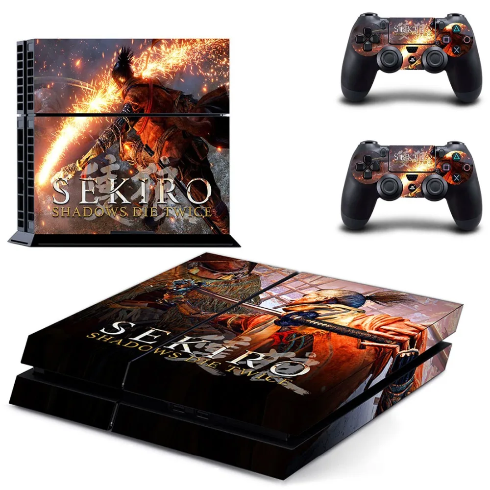 Виниловая наклейка Sekiro Shadow Die Twice для консоли Sony Playstation 4 и 2 контроллера PS4 стикер