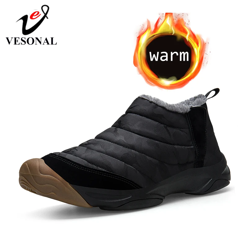 Мужские и женские ботинки с мехом VESONAL теплые камуфляжные повседневные