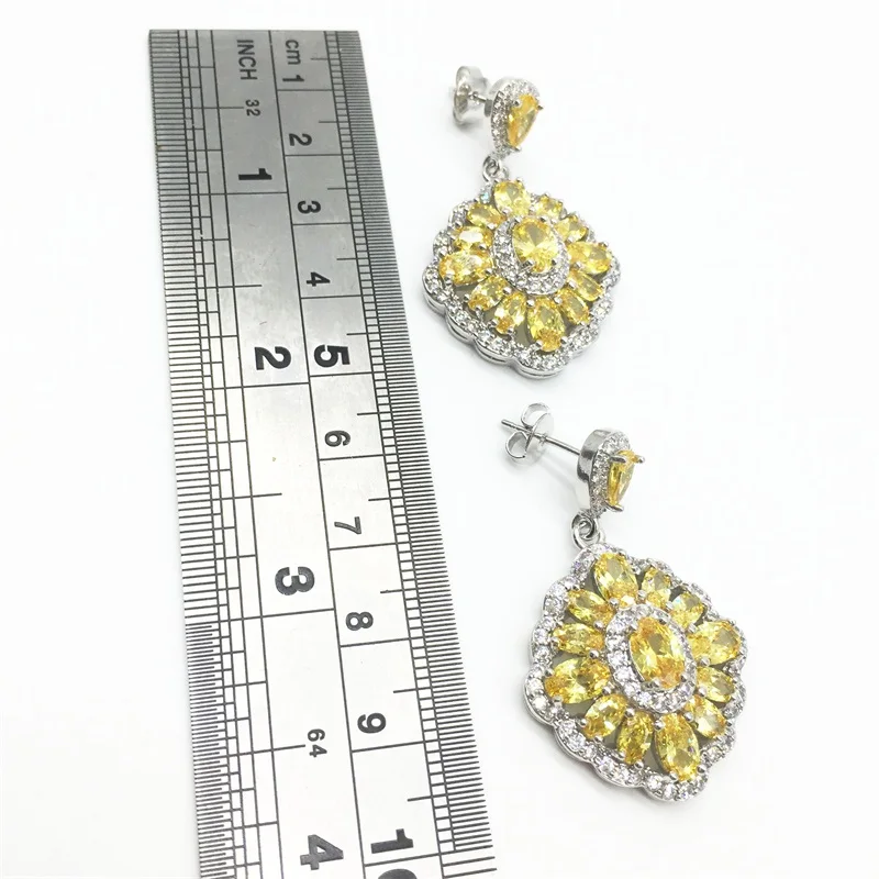 Женские винтажные серьги-подвески с желтым кристаллом ювелирные изделия