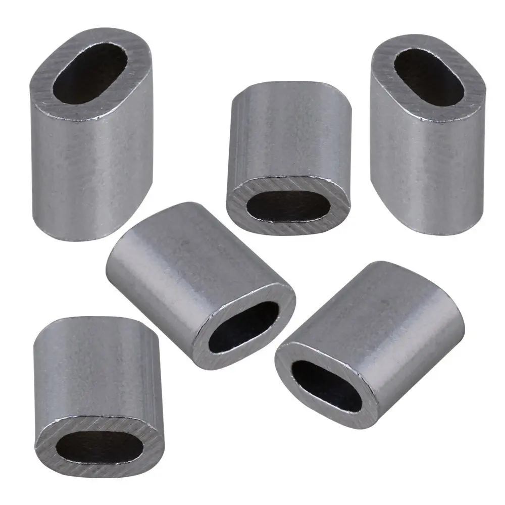 100 шт. 2 мм серебристая алюминиевая проволочная веревка зажимные рукава зажимы