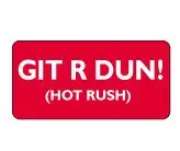 5000 шт./лот 50x25 мм GIT R DUN! Лидер продаж самоклеящаяся наклейка с этикеткой артикул