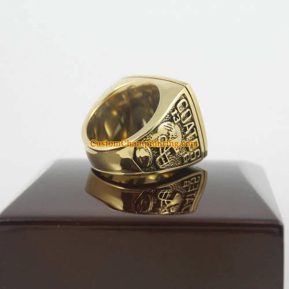 1996 New England Patriots American Footall championship ring replica made by copper coated with 14K gold plating | Украшения и
