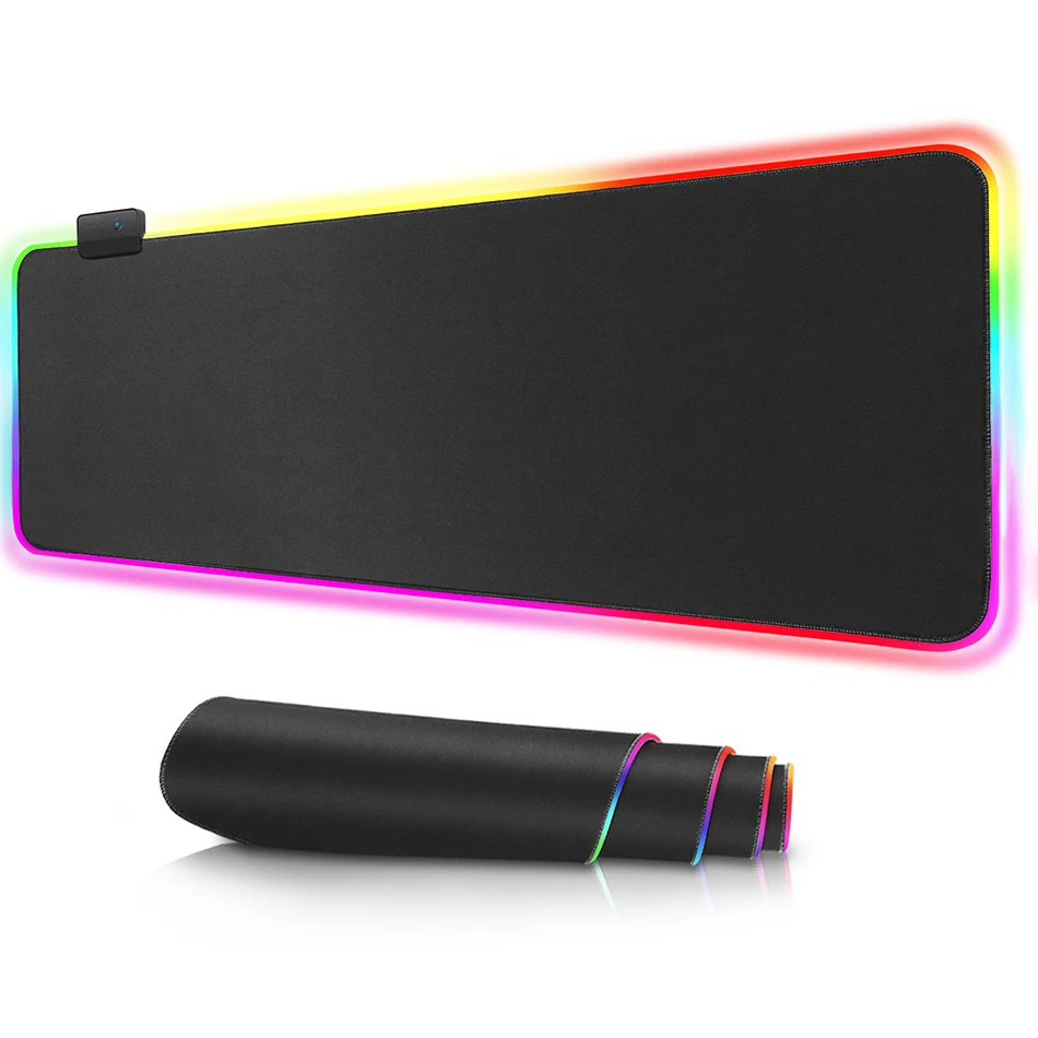 Большой коврик для мыши RGB компьютерный светодиодный игровой геймер большой XL USB