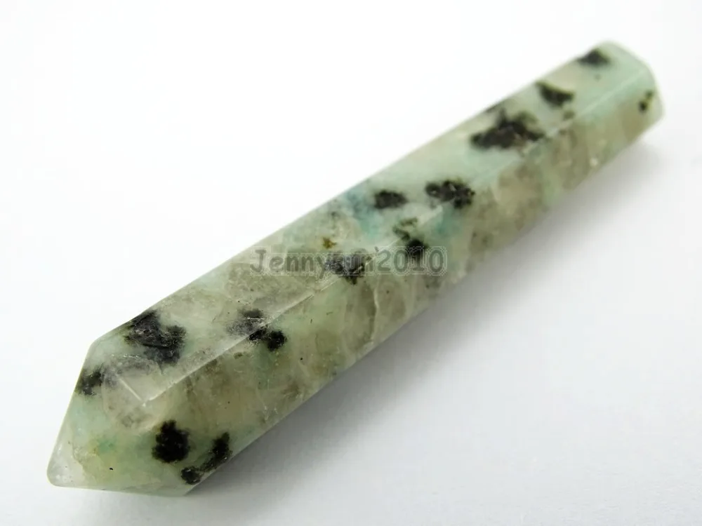 

Natural Lotus Jas-per Gems Stones Long Hexagonal Pointed Reiki Chakra Raw Wand Pendant Healing Necklace Jewelry 10Pcs/Pack