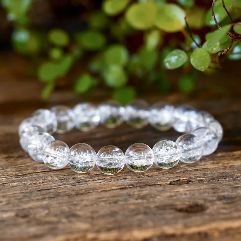 Natural White Crystal Stone Beaded Bracelets Women Men 6-14 mm Charm Brcelet DIY Accessories Gift Droship | Украшения и