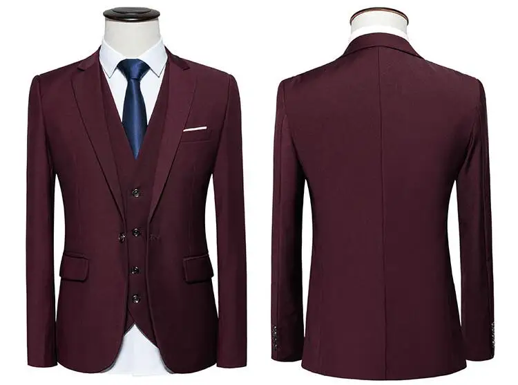 Plyesxale Для мужчин костюмы Slim Fit 3 предмета Свадебный костюм для жениха 4XL 5XL 6XL красный цвет: желтый, темно-зеленый, белый, пурпурный, костюмы для Для мужчин Q20
