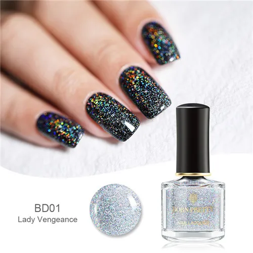 BP-BD01 Lady Vengean BORN PRETTY 6 мл Голографический лазерный лак для ногтей Блестки для ногтей лак для ногтей - Цвет: BP-BD01 Lady Vengean