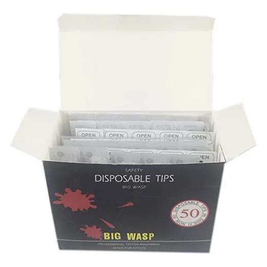 BIGWASP 50 шт./кор. одноразовая Стерильная игла для татуировки Насадка Советы питания плоский/Magnum Размеры 5/7/9/11/13/15F