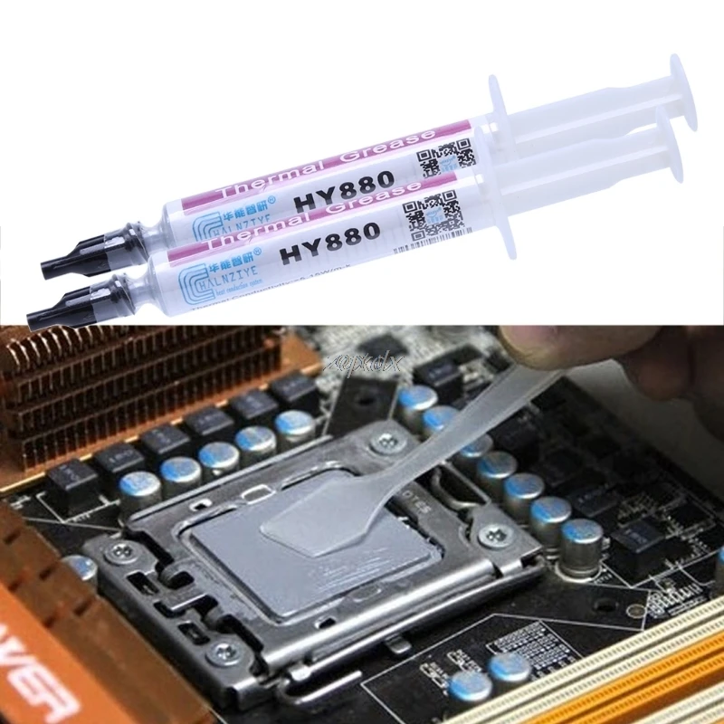 2 шт 2g HY880 термальная смазка Чипсет CPU охлаждающая смесь силиконовая паста 5 15 W