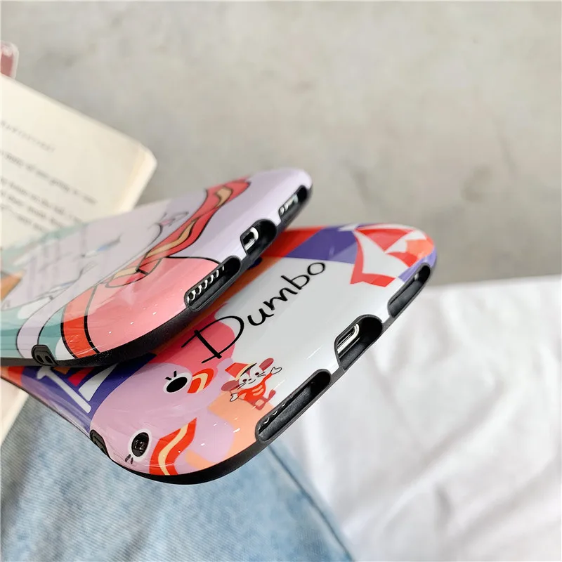 Мультфильм Dromerige fly Maan Olifant Mode Dumbo Voor iPhone XS MAX XR Обложка Микки противоударный чехол X