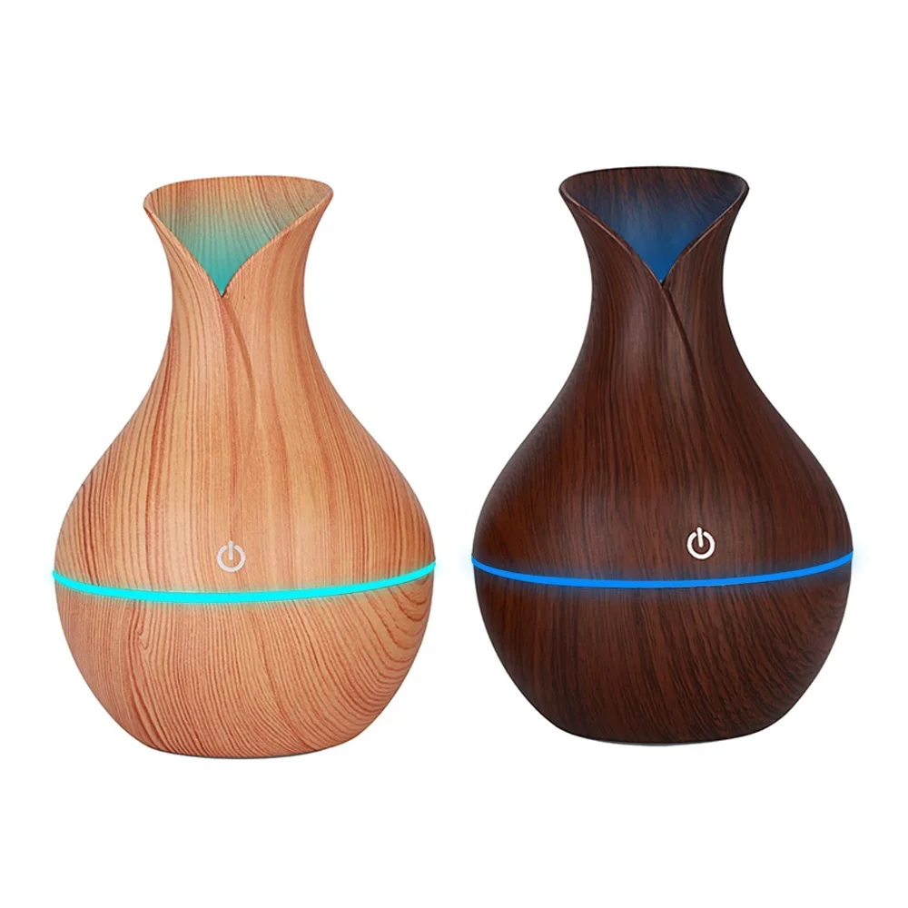 Electric humidifier aroma oil diffuser ultrasonic wood air USB cool mini mist maker LED lights for home office | Бытовая техника