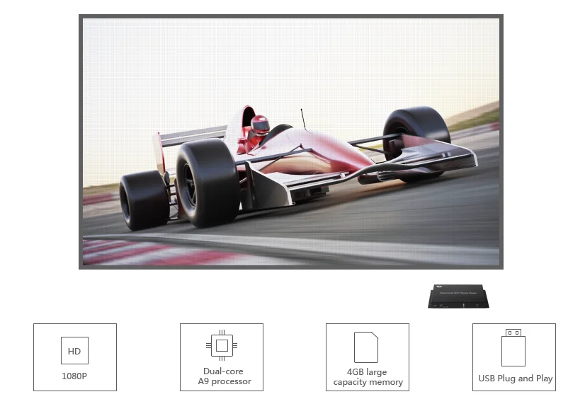 Huidu дизайн Лидер продаж hd-a602 датчик контроллера с hdmi wifi rj45 светодиодный контроллер USB светодиодный экран дисплей телеприставка