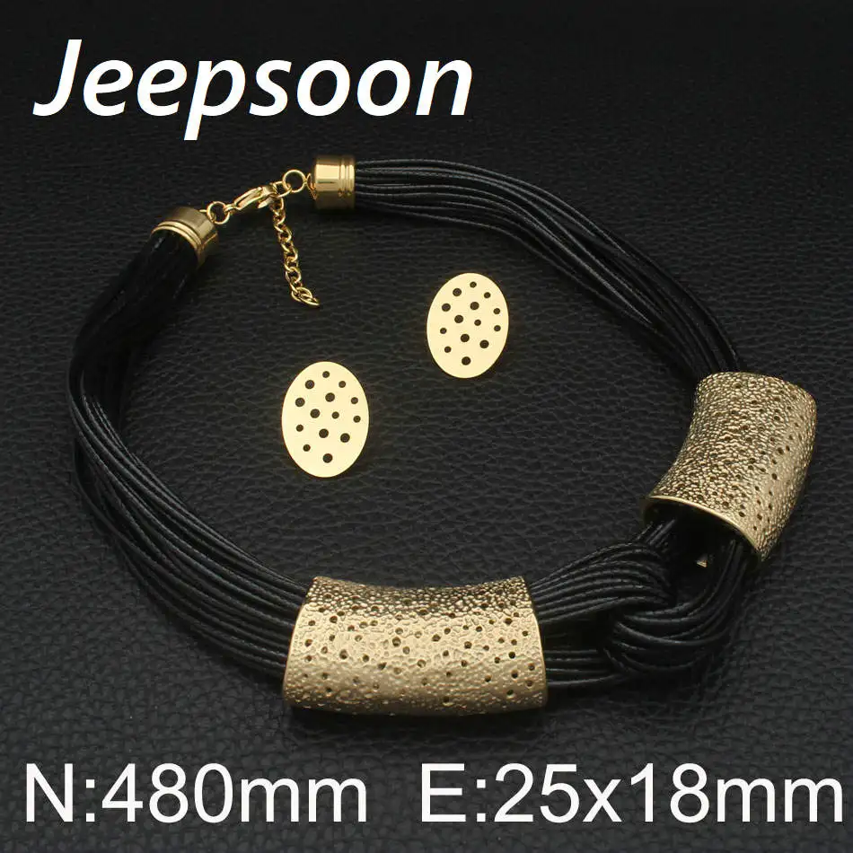 High Quality Fashion Jewelry Stainless Steel Chain Multistory rope necklaces and gold &amp earrings Set For Woman &ampgirls SEDHLCDA |
