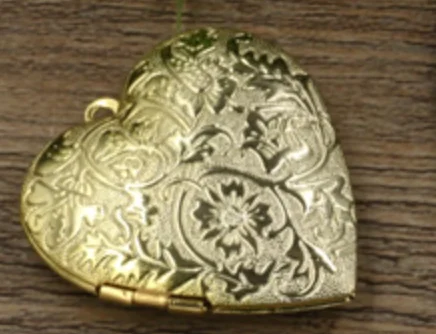 Gold 2шт 40 мм металлический латунный плавающий медальон в форме сердца ожерелье 6 цветов может открыть кулон с фото для Diy изготовления ювелирных изделий - Окраска металла: Gold
