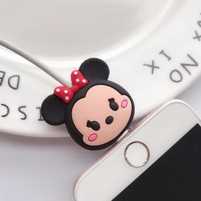 Minnie Универсальное милое зарядное устройство, держатель для телефона, мультяшный защитный кабель, чехол для iPhone 6S 7 8 plus X Xs MAX XR - Цвет: Minnie