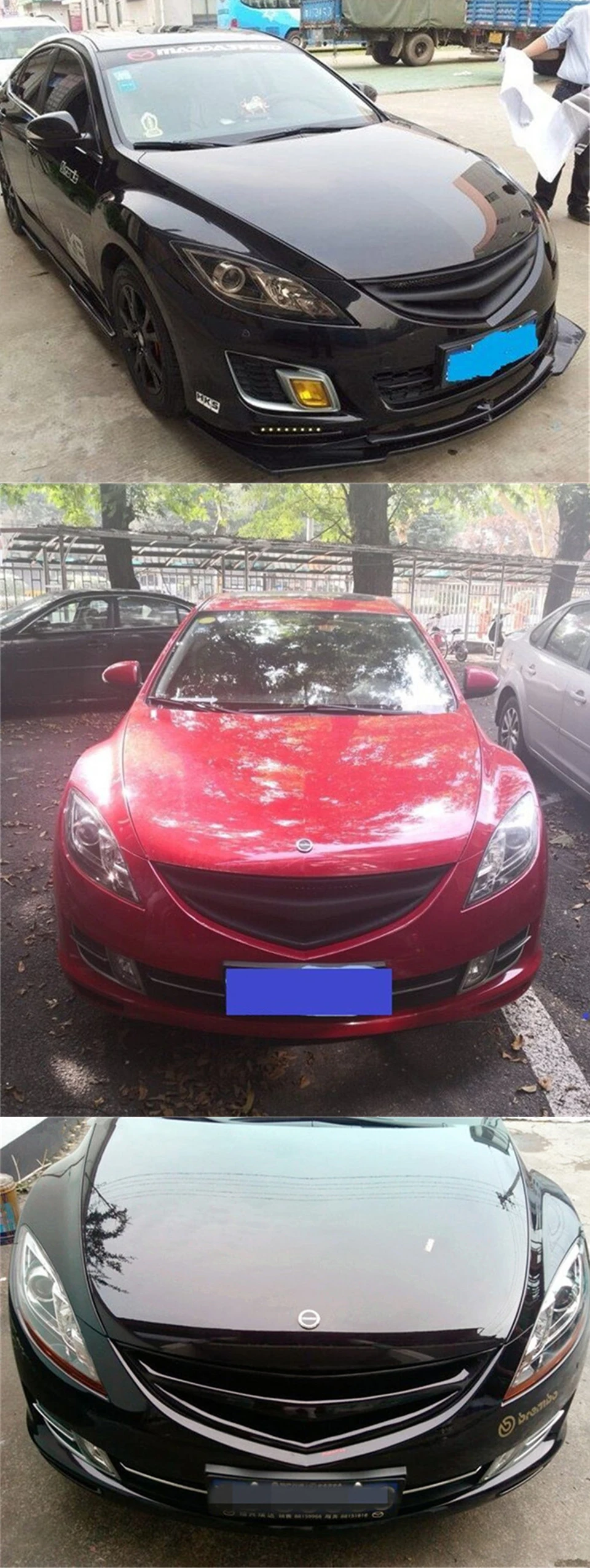 Решетка переднего бампера для Mazda 6 2-го поколения M6 декоративная крышка для АБС углеродного волокна бампер сетка крышка гоночные решетки 2009-13