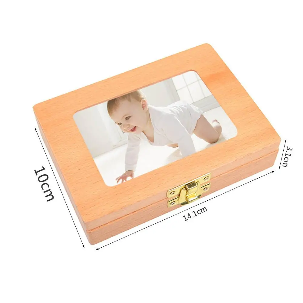 

Wooden Children's Photo Frame Deciduous Tooth Storage Box Kids Teeth Storage Box