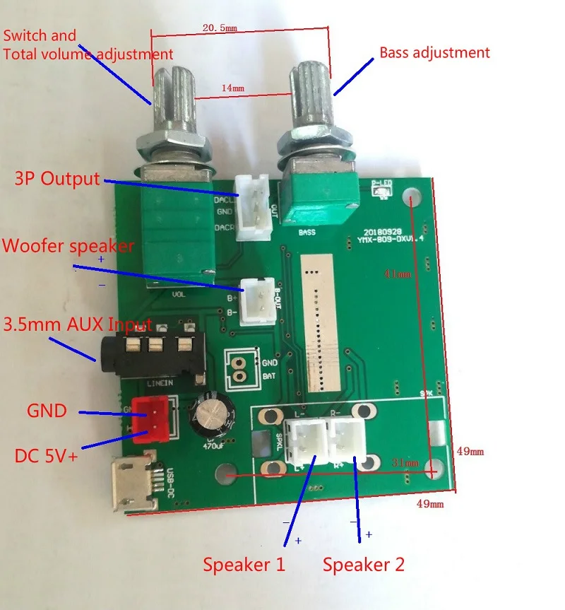GHXAMP Bluetooth 5 0 усилители домашние аудио доска Вт * 2 + 10 цифровой мощность 1 канала 3 мм