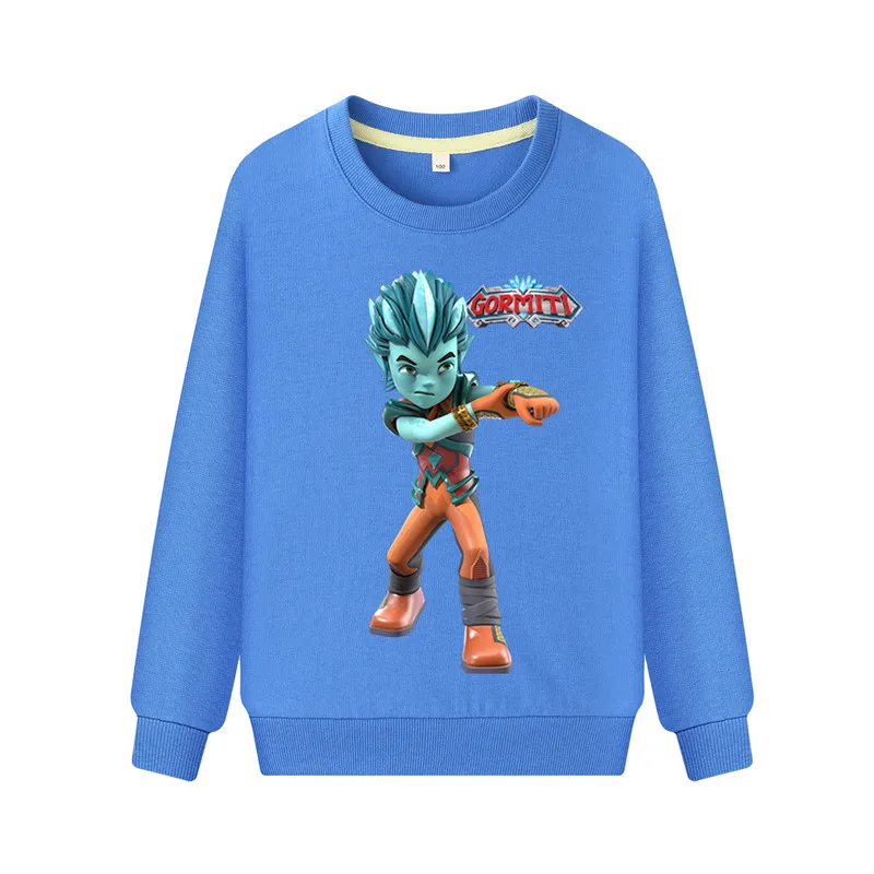 Blue Sweatshirt Детские весенние спортивные толстовки с капюшоном с длинными рукавами и принтом с героями мультфильмов для мальчиков и девочек детский пуловер с капюшоном для малышей TY113 - Цвет: Blue Sweatshirt