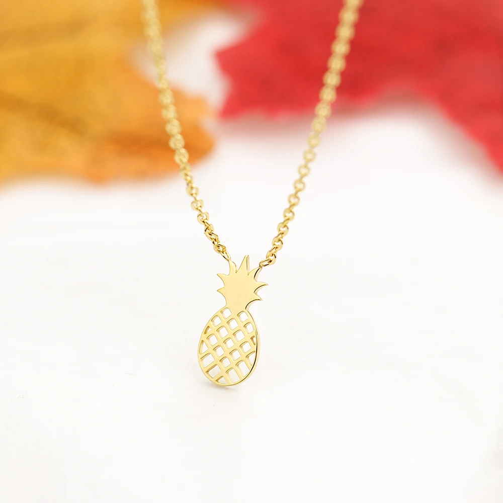 Великолепная сказка Нержавеющая сталь Для женщин jewelry 2017 ананас Чокеры Цепочки и