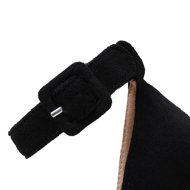 

fanyuan 2019 Big Size 33-43 Flowers black wine Women Shoes Ankle Strap Square Heels Dating Party female Sandals shoes woman