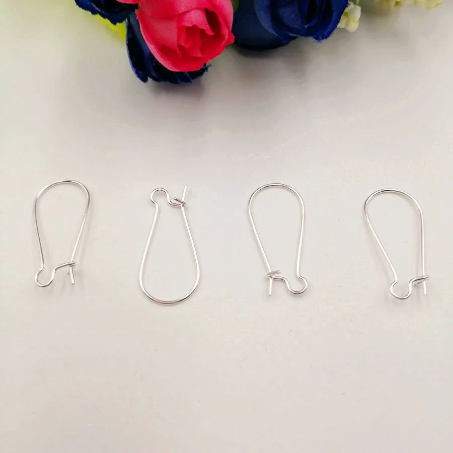 Silver --100pcs 10-100 шт, модные большие круглые обручи, серьги, клипса для ушей, серьги для женщин, ювелирные изделия, сделай сам, висячие серьги, аксессуары для изготовления ювелирных изделий - Цвет: Silver --100pcs