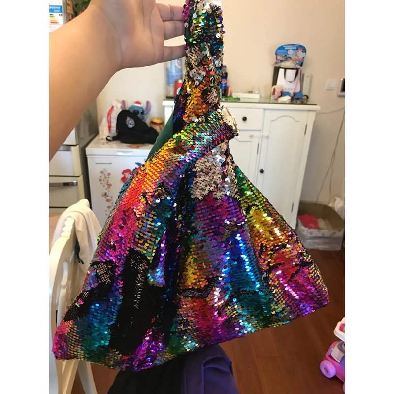 Женская сумка с голограммой и блестками радужного цвета | Багаж сумки