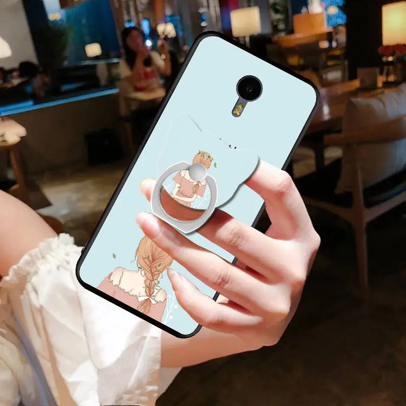 Meizu M6 5.2 inch Case Creative Painted TPU Silicone With Bracket Ring All Inclusive For Phone #VA | Мобильные телефоны и
